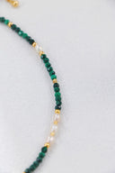 Stacked Malachite & Pearl Necklace Duo