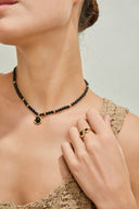 S925 Black Agate Orbit Necklace