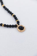 S925 Black Agate Orbit Necklace