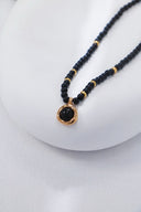 S925 Black Agate Orbit Necklace