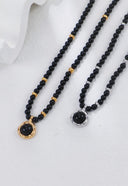 S925 Black Agate Orbit Necklace