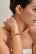 Black Agate & Smoky Quartz Twist Bracelet