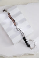 Black Agate & Smoky Quartz Twist Bracelet