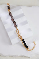 Black Agate & Smoky Quartz Twist Bracelet