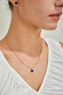 S925 Peacock Stone & Lapis Necklace