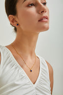 S925 Peacock Stone & Lapis Necklace