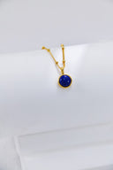 S925 Peacock Stone & Lapis Necklace