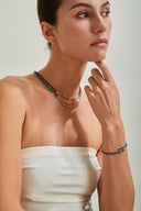 S925 Peacock Stone & Lapis Necklace