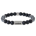 Stainless Steel Custom Name Lava Stone Bracelet – Personalized Jewelry for Everyday Style