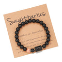 Zodiac Birthstone Bracelet – – Agate Beaded with Natural Gemstone Accent