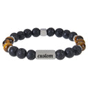 Stainless Steel Custom Name Lava Stone Bracelet – Personalized Jewelry for Everyday Style