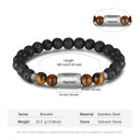 Custom Name Bracelet – Lava Stone Beads & Stainless Steel Engraving