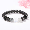 Lava Stone & Black Rutilated Quartz Energy Bracelet