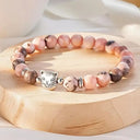 To the Best Cat Mom Bracelet | Pink Agate & Marble Jasper