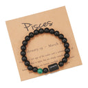 Zodiac Birthstone Bracelet – – Agate Beaded with Natural Gemstone Accent