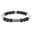 Stainless Steel Custom Name Lava Stone Bracelet – Personalized Jewelry for Everyday Style