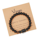 Zodiac Birthstone Bracelet – – Agate Beaded with Natural Gemstone Accent