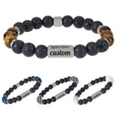 Stainless Steel Custom Name Lava Stone Bracelet – Personalized Jewelry for Everyday Style