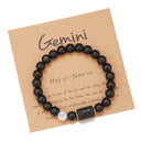 Zodiac Birthstone Bracelet – – Agate Beaded with Natural Gemstone Accent