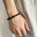 Zodiac Bracelet – Matte Black Agate Beads