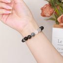 Lava Stone & Black Rutilated Quartz Energy Bracelet