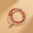 Blush Harmony Bracelet  (Strawberry Quartz)