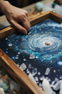 Celestial Spiral - Aquamarine Energy Painting