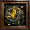 Golden Orbit - Citrine Prosperity Painting