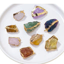 Golden Aura Raw Crystal Pendant Collection