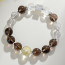 Shield & Clarity Bracelet (Smoky Quartz & Clear Quartz)